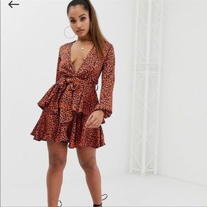 ASOS John Zack Ruffle Plunge neck Dress